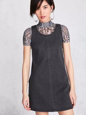 bdg joelle denim dress BDG Joelle Denim Shapeless Mini Dress In Indigo,at Urban Outfitters in Blue
